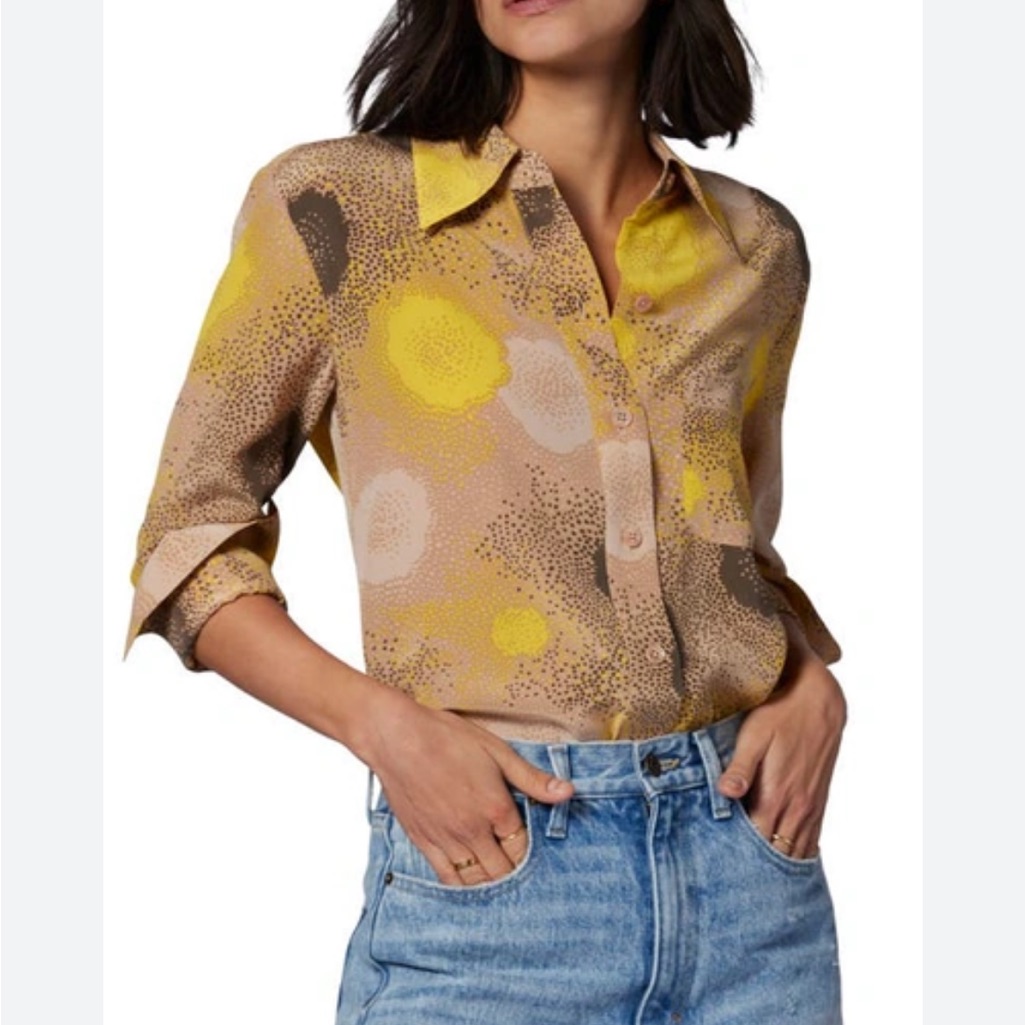 Equipment Mia Quinne Top. Nwt Size Xs Brown Multi